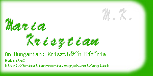 maria krisztian business card
